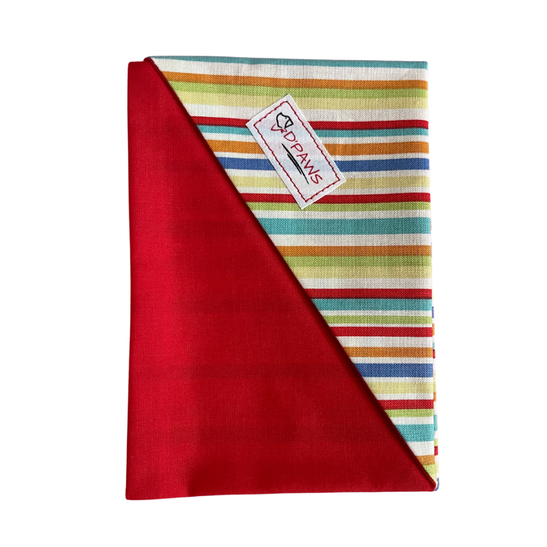 Color Stripes & Red - Reversible Dog Bandana
