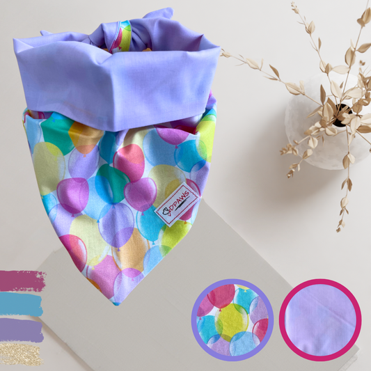 Ballons & Lilac - Reversible Dog Bandana