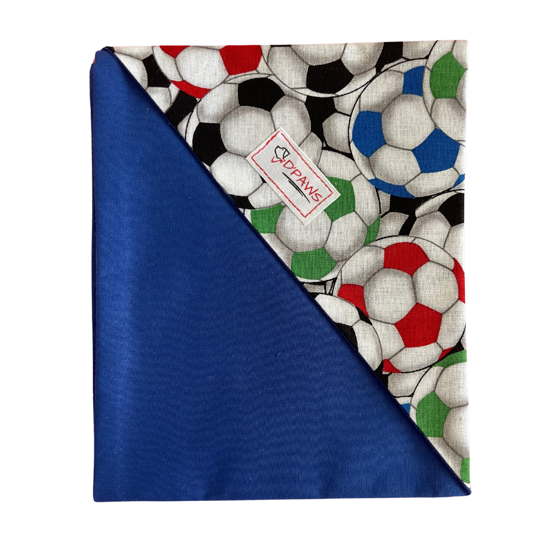 Soccer & Blue - Reversible Dog Bandana
