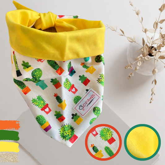 Cactus & Yellow - Reversible Dog Bandana