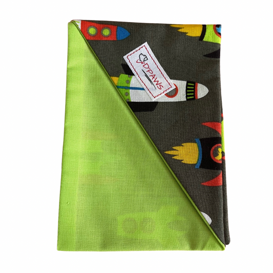 Rockets &  Lime Green - Reversible Dog Bandana