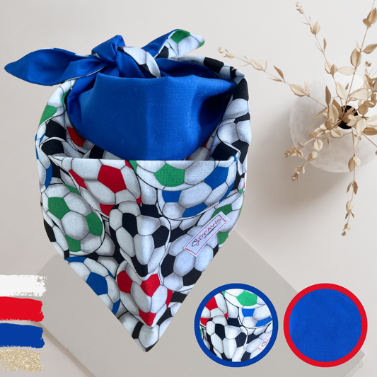 Soccer & Blue - Reversible Dog Bandana